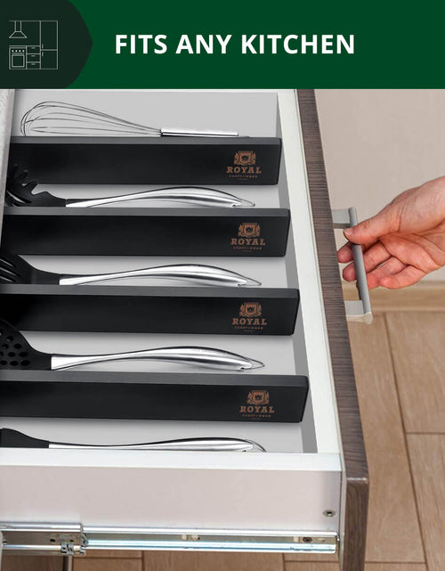 Load image into Gallery viewer, Wooden Drawer Separators Set of 4 Black Color by Royal Craft Wood
