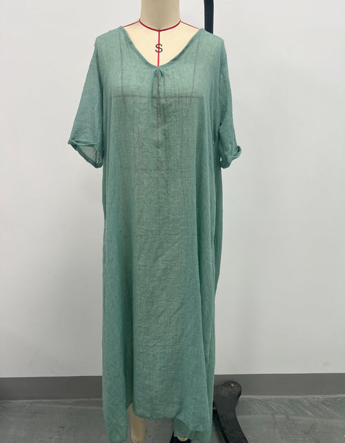 Load image into Gallery viewer, Full Size V-Neck Short Sleeve Midi Dress Plus Size
