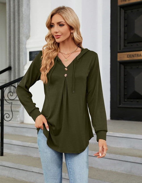Load image into Gallery viewer, Long Sleeve Hooded Blouse
