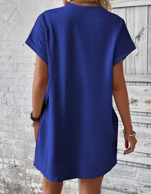 Load image into Gallery viewer, Round Neck Short Sleeve Mini Dress
