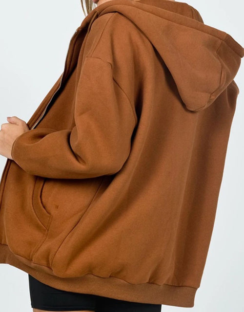 Load image into Gallery viewer, Zip-Up Drawstring Hoodie
