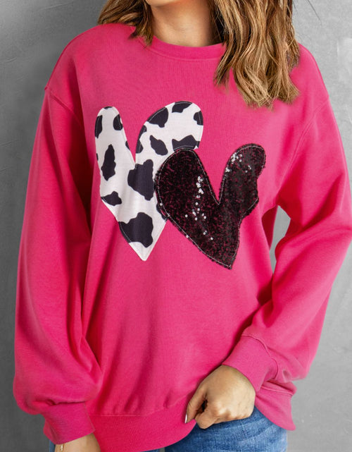Load image into Gallery viewer, Heart Patch Long Sleeve Sweatshirt
