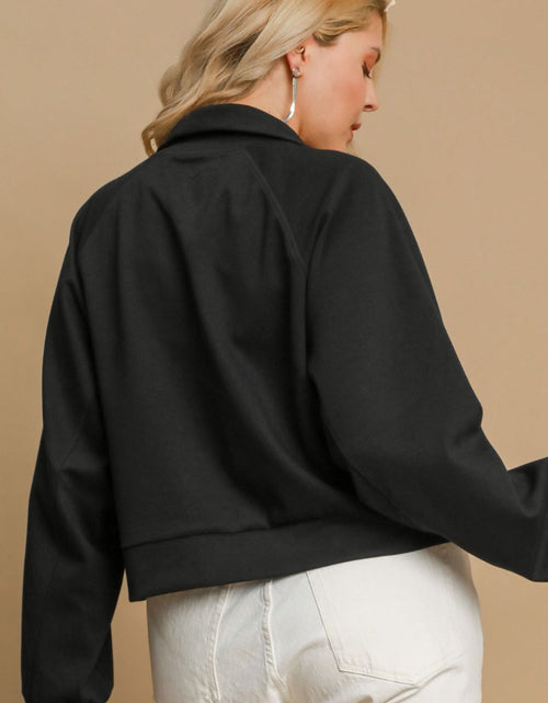 Load image into Gallery viewer, Umgee Full Size Half Zip Cropped Sweatshirt Plus Size
