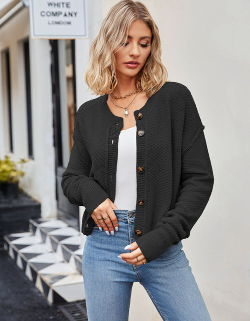 Load image into Gallery viewer, Button Down Exposed Seam Cardigan
