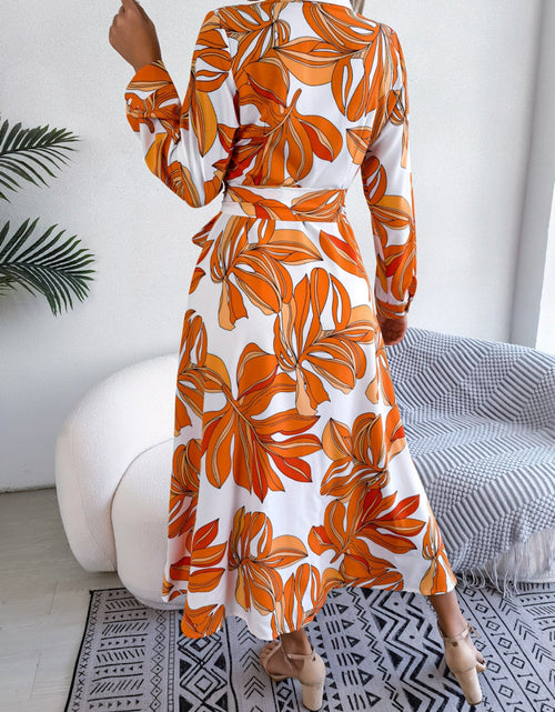 Load image into Gallery viewer, Tied Button Up Long Sleeve Dress by BlakWardrob
