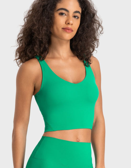 Load image into Gallery viewer, Millennia Deep V-Neck Crop Sports Bra
