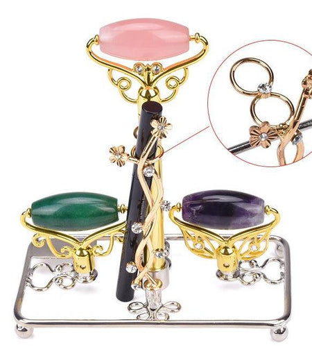 Limited Edition - Magic Wand - Jade, Rose Quartz, Amethyst Facial Roller w/ Stand by ZAQ Skin & Body