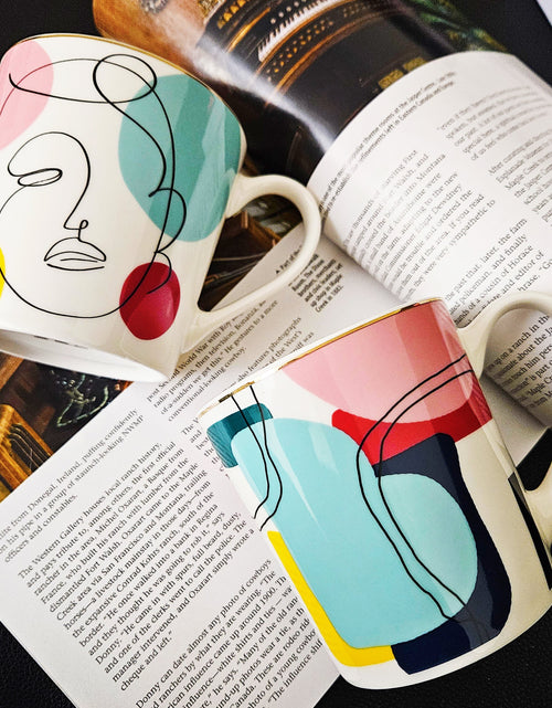 Load image into Gallery viewer, Set Of Four Ceramic Coffee Mugs Face Theme by Izhar Studio- CA
