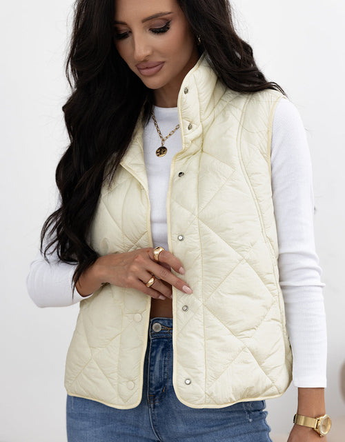 Load image into Gallery viewer, Snap Down Texture Vest Coat with Pockets
