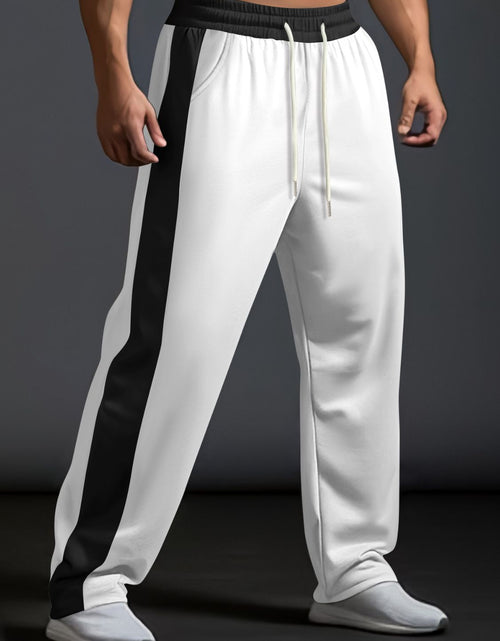 Load image into Gallery viewer, Men's Full Size Drawstring Contrast Wide Leg Pants Plus Size
