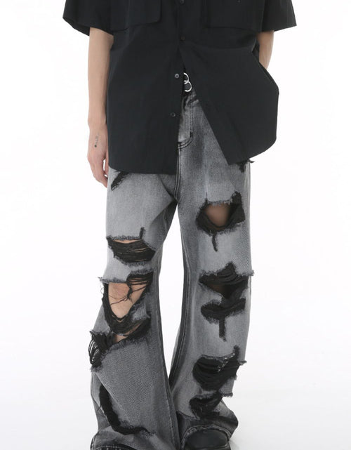 Load image into Gallery viewer, Distressed Wide Leg Jeans with Pockets
