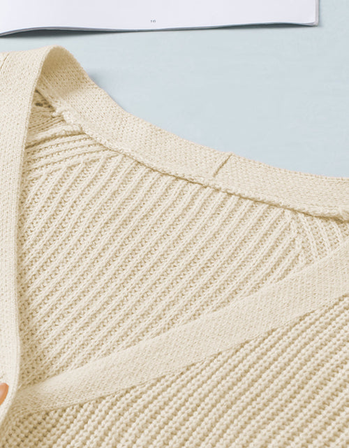 Load image into Gallery viewer, Openwork V-Neck Button Up Cardigan
