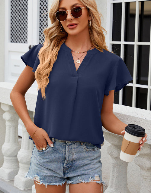 Load image into Gallery viewer, Notched Cap Sleeve T-Shirt
