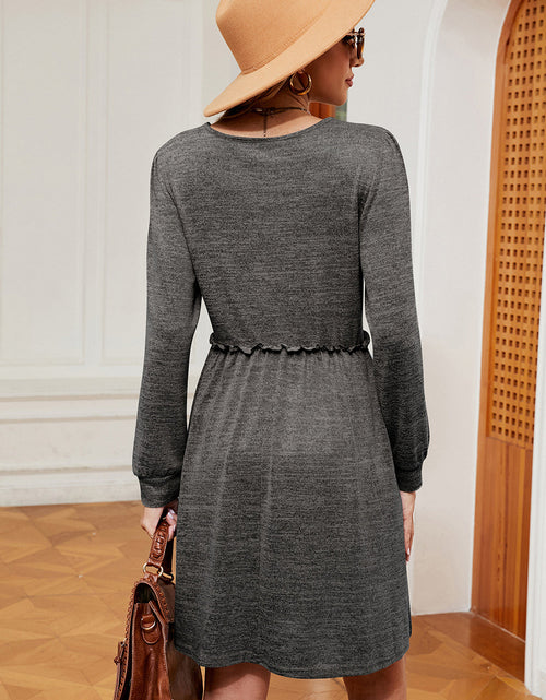 Load image into Gallery viewer, Frill Square Neck Long Sleeve Dress
