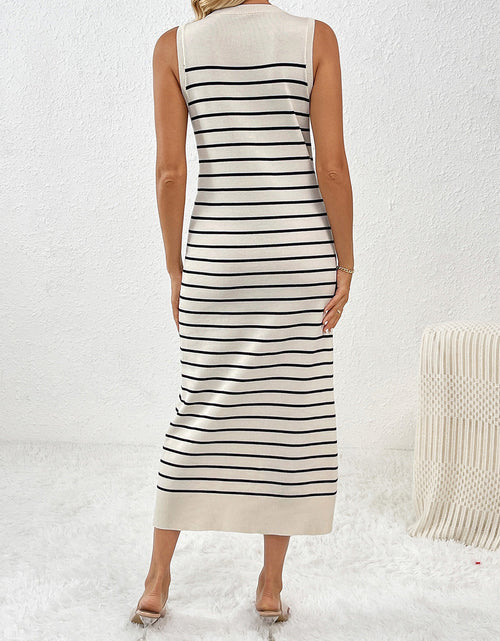 Load image into Gallery viewer, Round Neck Sleeve Midi Knit Dress
