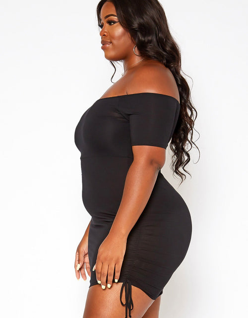 Load image into Gallery viewer, Plus Size Women's Solid Off Shoulder Dress by Shop at Konus
