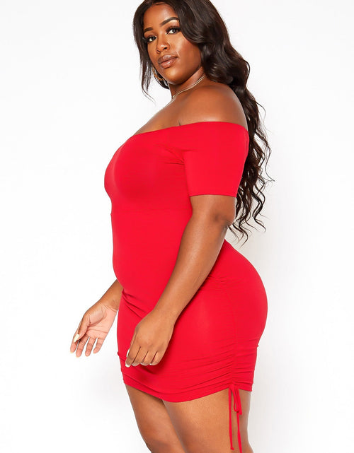 Load image into Gallery viewer, Plus Size Women's Solid Off Shoulder Dress by Shop at Konus
