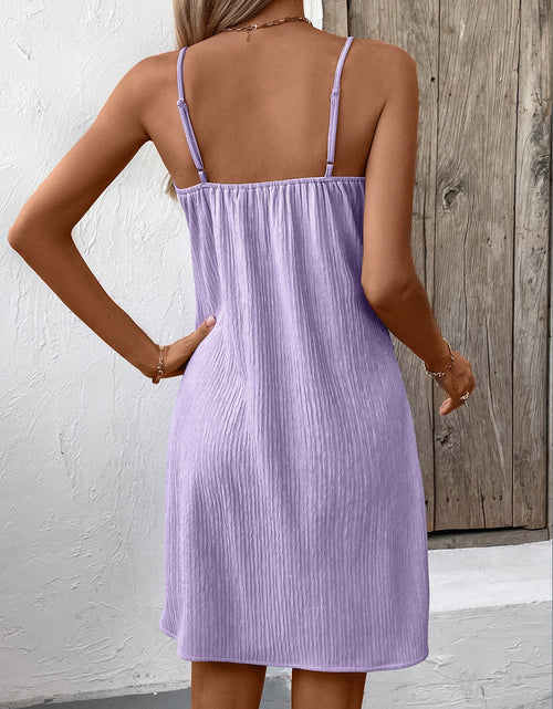 Load image into Gallery viewer, Ivy Lane Textured V-Neck Sleeveless Mini Cami Dress
