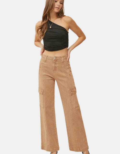 Load image into Gallery viewer, RISEN Full Size High Rise Wide Leg Cargo Jeans
