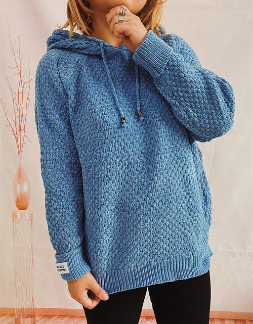 Load image into Gallery viewer, Drawstring Long Sleeve  Hooded Sweater
