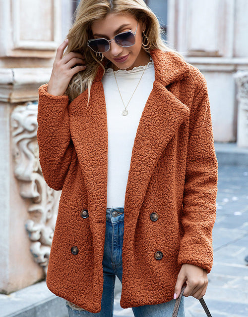 Load image into Gallery viewer, Ivy Lane Full Size Lapel Collar Sherpa Coat
