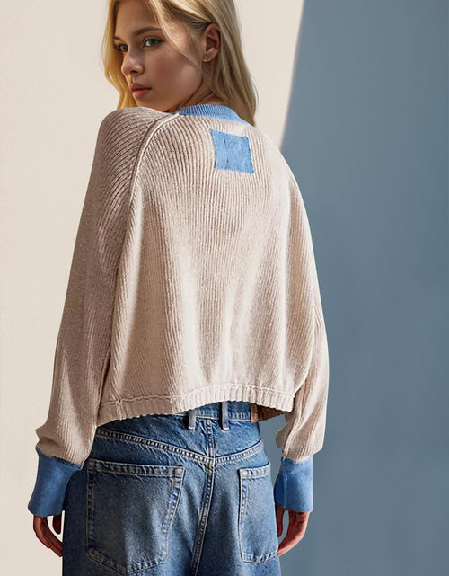 Load image into Gallery viewer, Double Take Contrast Button Up Long Sleeve Cardigan
