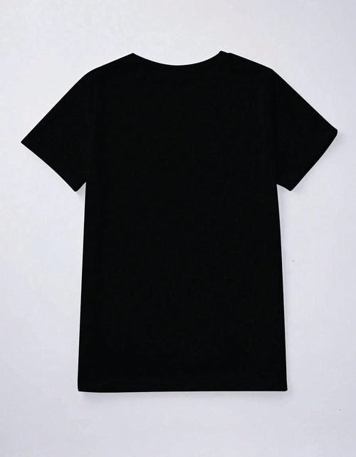 Load image into Gallery viewer, Heart Graphic Round Neck Short Sleeve T-Shirt
