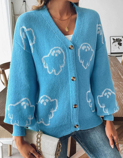 Load image into Gallery viewer, V-Neck Dropped Shoulder Cardigan
