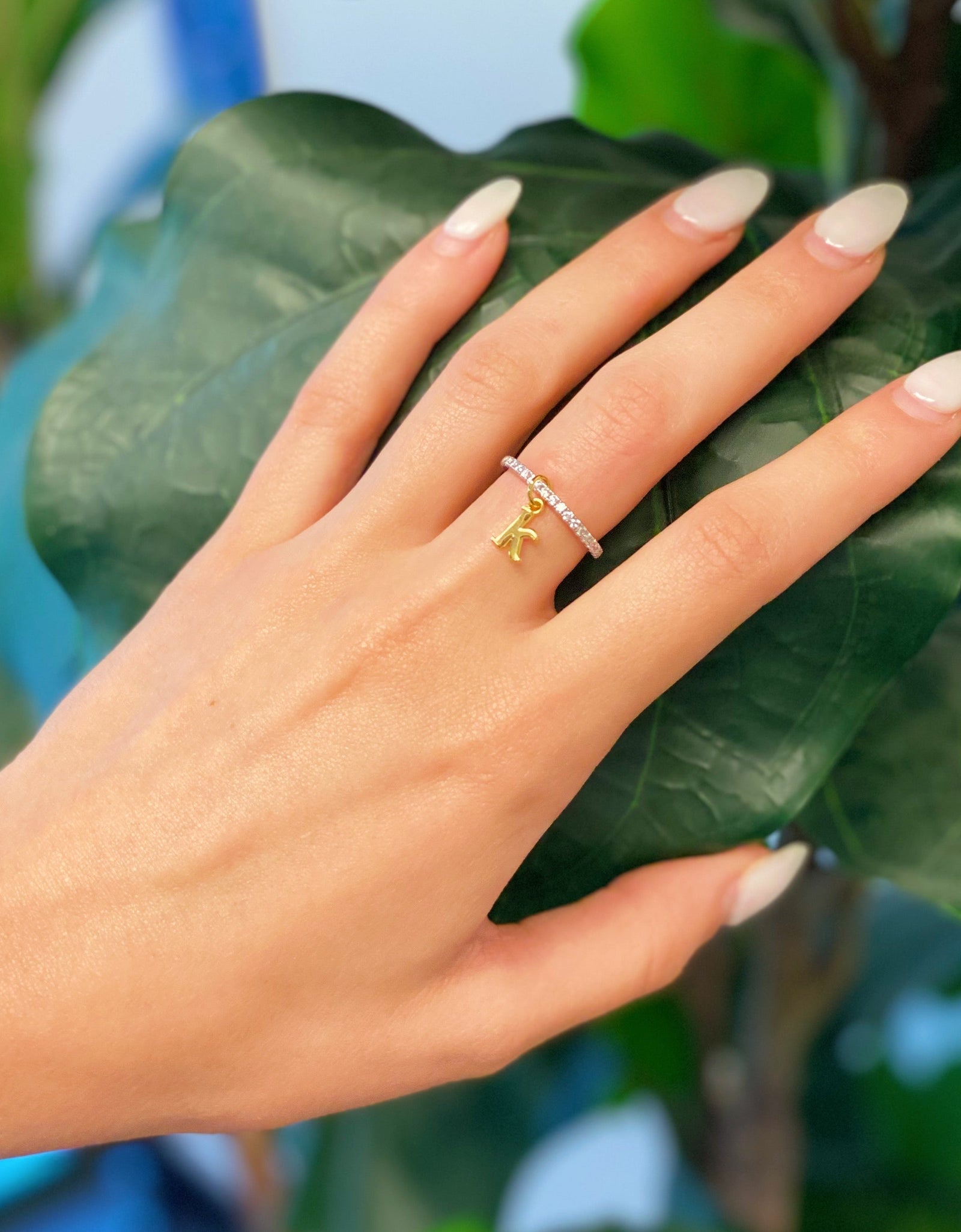 Dangle Initial Ring by Ellisonyoung.com