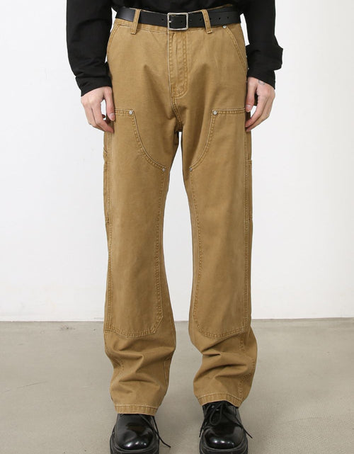Load image into Gallery viewer, Men's Wide Straight Leg Jeans with Pockets
