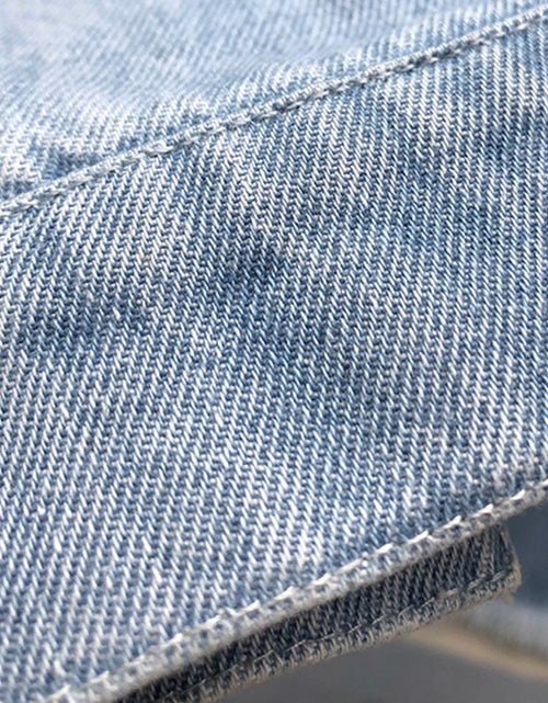 Load image into Gallery viewer, Raw Hem Collared Neck Long Sleeve Denim Jacket
