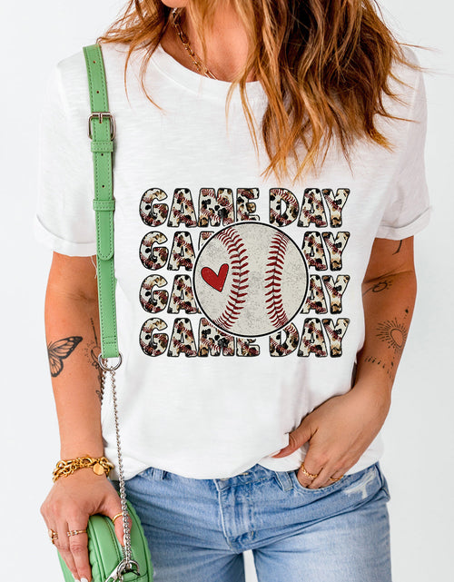 Load image into Gallery viewer, GAME DAY Round Neck Short Sleeve T-Shirt

