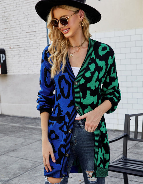 Load image into Gallery viewer, Angel Wings Leopard Button Down Longline Cardigan
