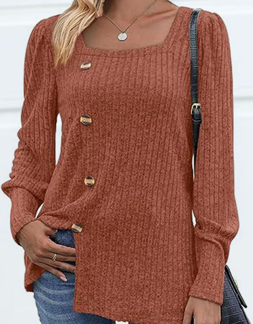 Load image into Gallery viewer, Decorative Button Square Neck Top
