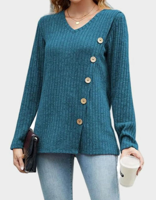 Load image into Gallery viewer, V-Neck Long Sleeve T-Shirt
