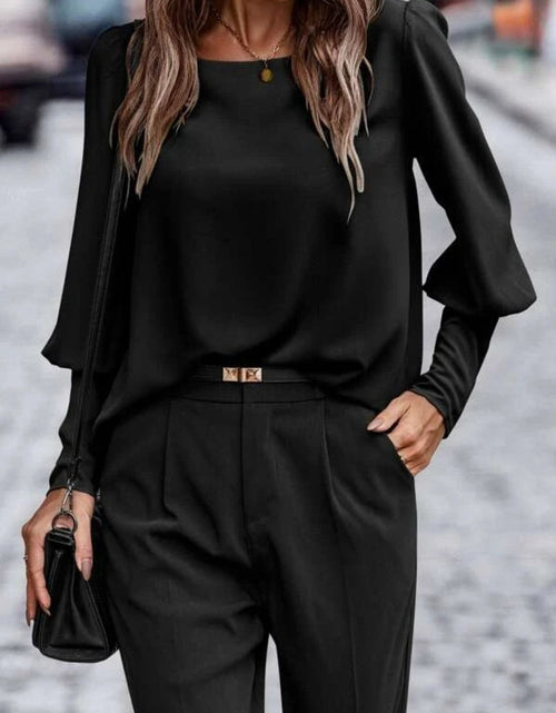 Load image into Gallery viewer, Round Neck Lantern Sleeve Blouse
