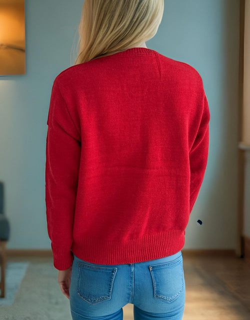 Load image into Gallery viewer, Button Up Round Neck Long Sleeve Cardigan
