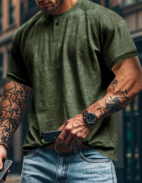 Load image into Gallery viewer, Men's Full Size Round Neck Short Sleeve T-Shirt Plus Size
