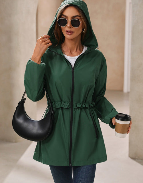 Load image into Gallery viewer, Ivy Lane Outdoor Waterproof Long Sleeve Hooded Windbreaker
