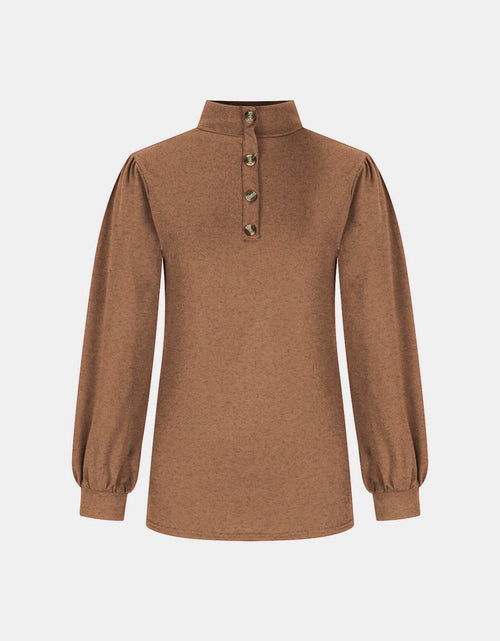 Load image into Gallery viewer, Full Size Mock Neck Long Sleeve T-Shirt
