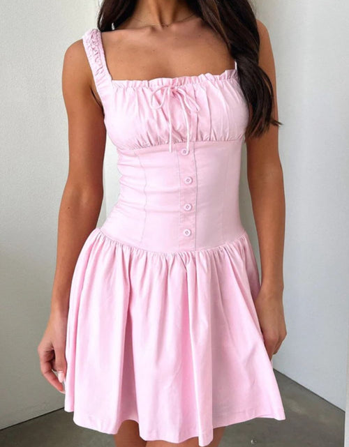 Load image into Gallery viewer, Decorative Button Square Neck Cami Dress

