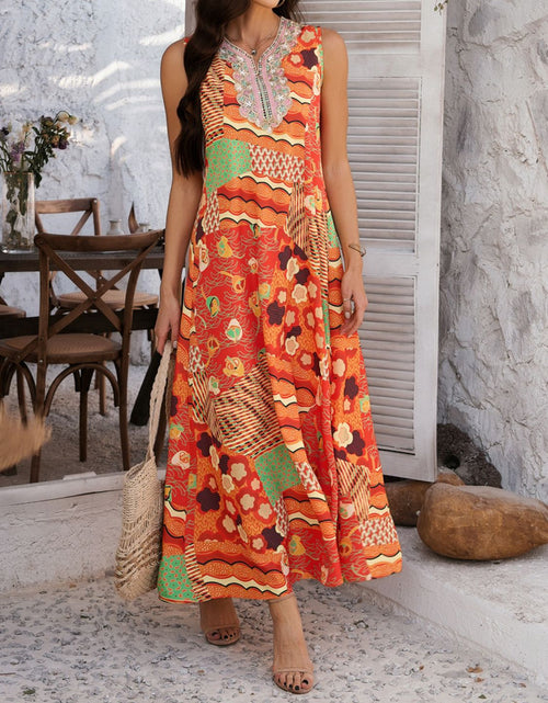 Load image into Gallery viewer, Devine Printed Sleeveless Maxi Dress
