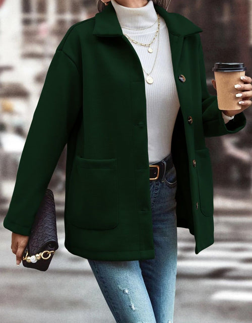 Load image into Gallery viewer, Pocketed Collared Neck Button Up Jacket
