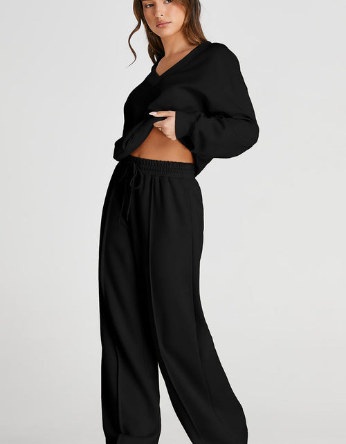 Load image into Gallery viewer, V-Neck Long Sleeve Top and Pants Active Set
