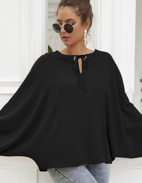 Load image into Gallery viewer, Tie Neck Balloon Sleeve Blouse
