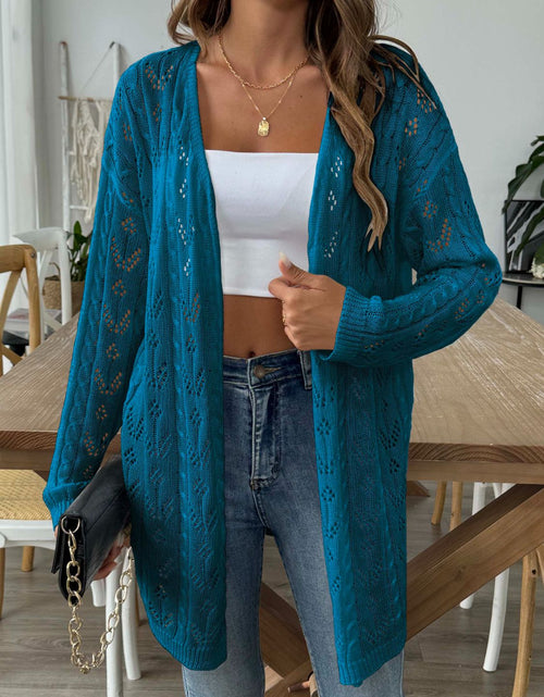 Load image into Gallery viewer, Openwork Open Front Long Sleeve Cardigan
