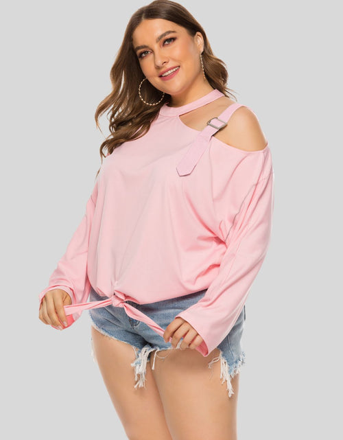 Load image into Gallery viewer, Plus Size Cold-Shoulder Tied Top
