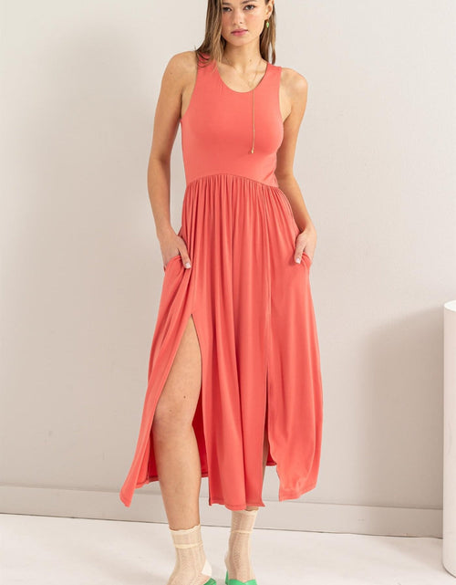 Load image into Gallery viewer, HYFVE Sleeveless Slit Midi Dress
