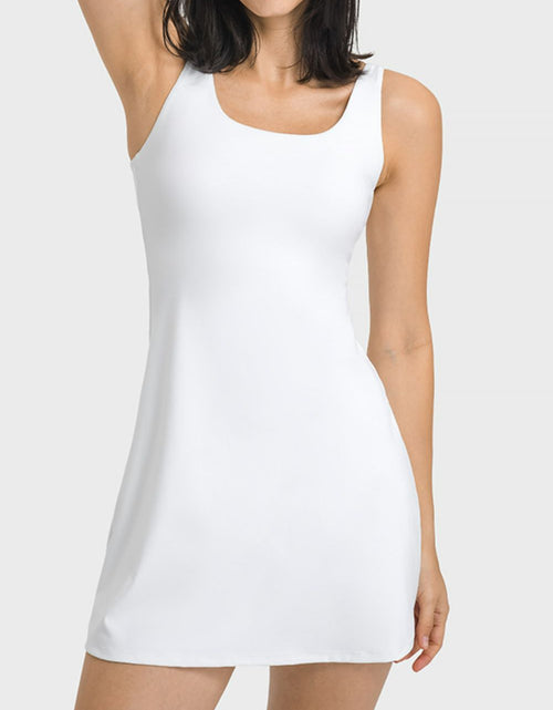 Load image into Gallery viewer, Millennia Square Neck Sports Tank Dress with Full Coverage Bottoms
