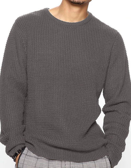Load image into Gallery viewer, Men's Full Size Round Neck Long Sleeve Sweater Plus Size

